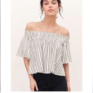 Kimchi Blue Off The Shoulder Striped Top Medium